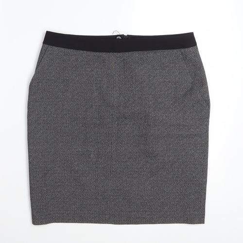 Next Women’s Grey Check Pencil Skirt Size 10 Workwear Stretch