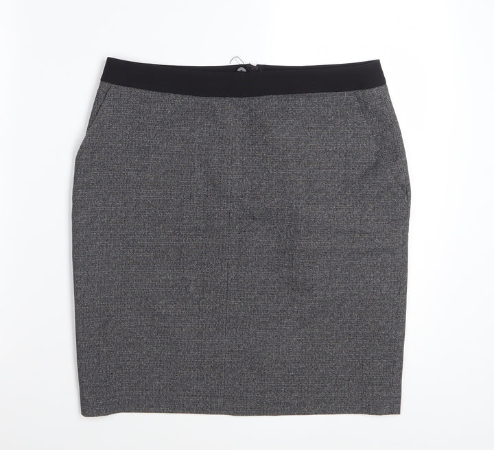 Next Women’s Grey Check Pencil Skirt Size 10 Workwear Stretch