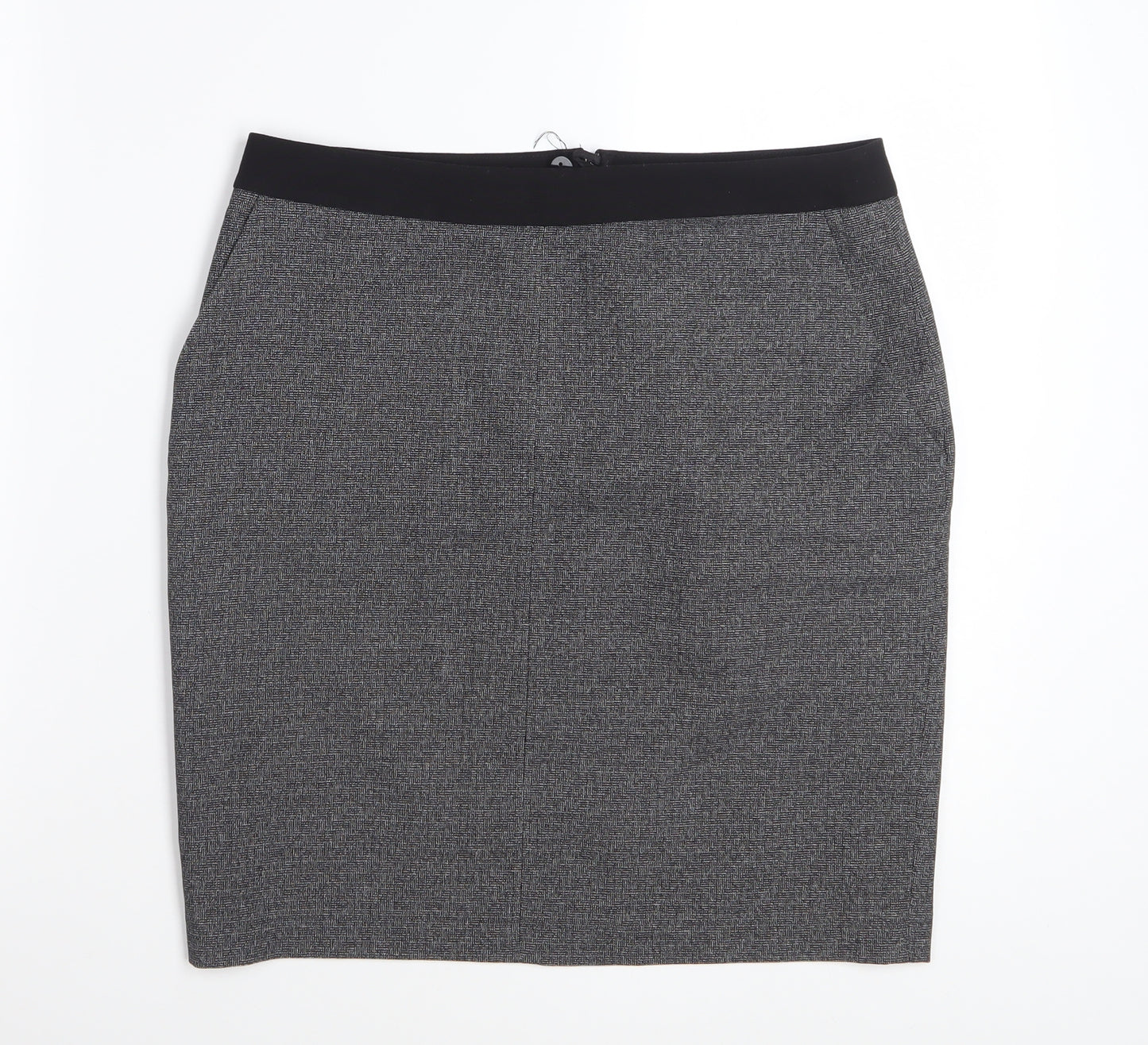 Next Women’s Grey Check Pencil Skirt Size 10 Workwear Stretch