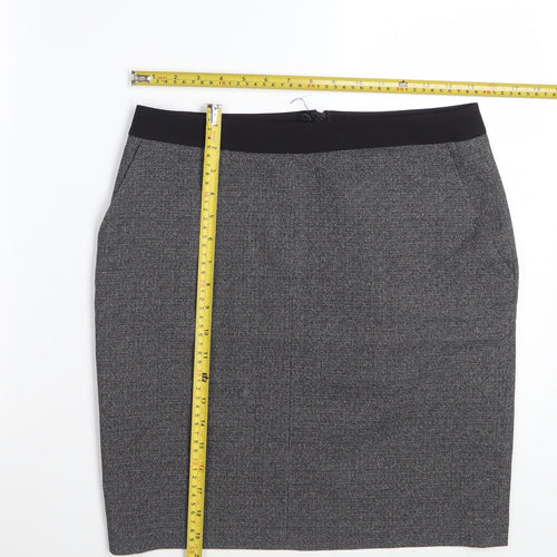 Next Women’s Grey Check Pencil Skirt Size 10 Workwear Stretch