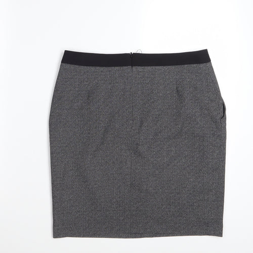 Next Women’s Grey Check Pencil Skirt Size 10 Workwear Stretch