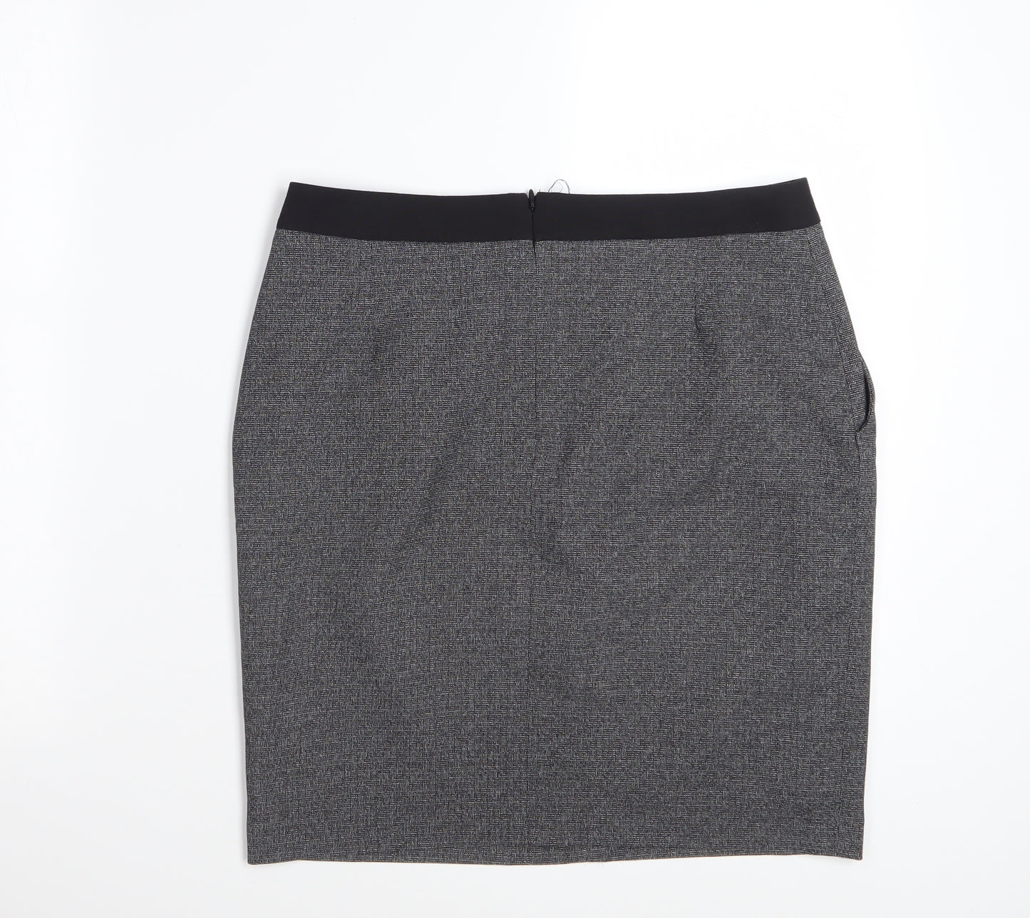 Next Women’s Grey Check Pencil Skirt Size 10 Workwear Stretch