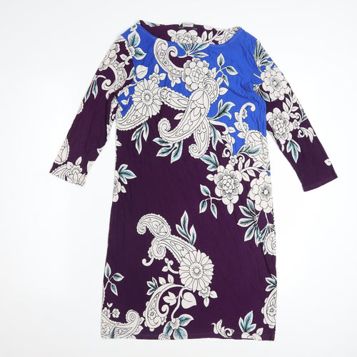 M&Co Women’s Multicoloured Paisley Shift Dress Size 12