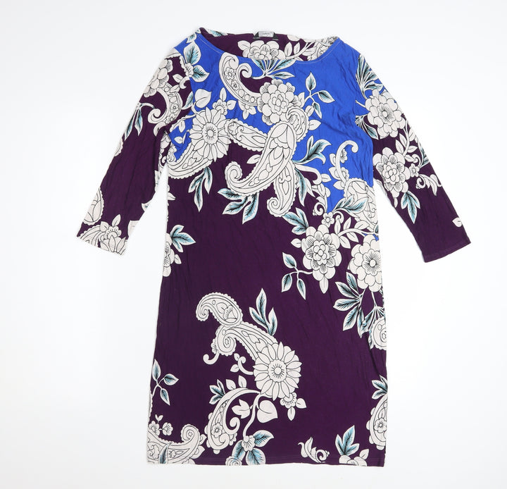 M&Co Women’s Multicoloured Paisley Shift Dress Size 12
