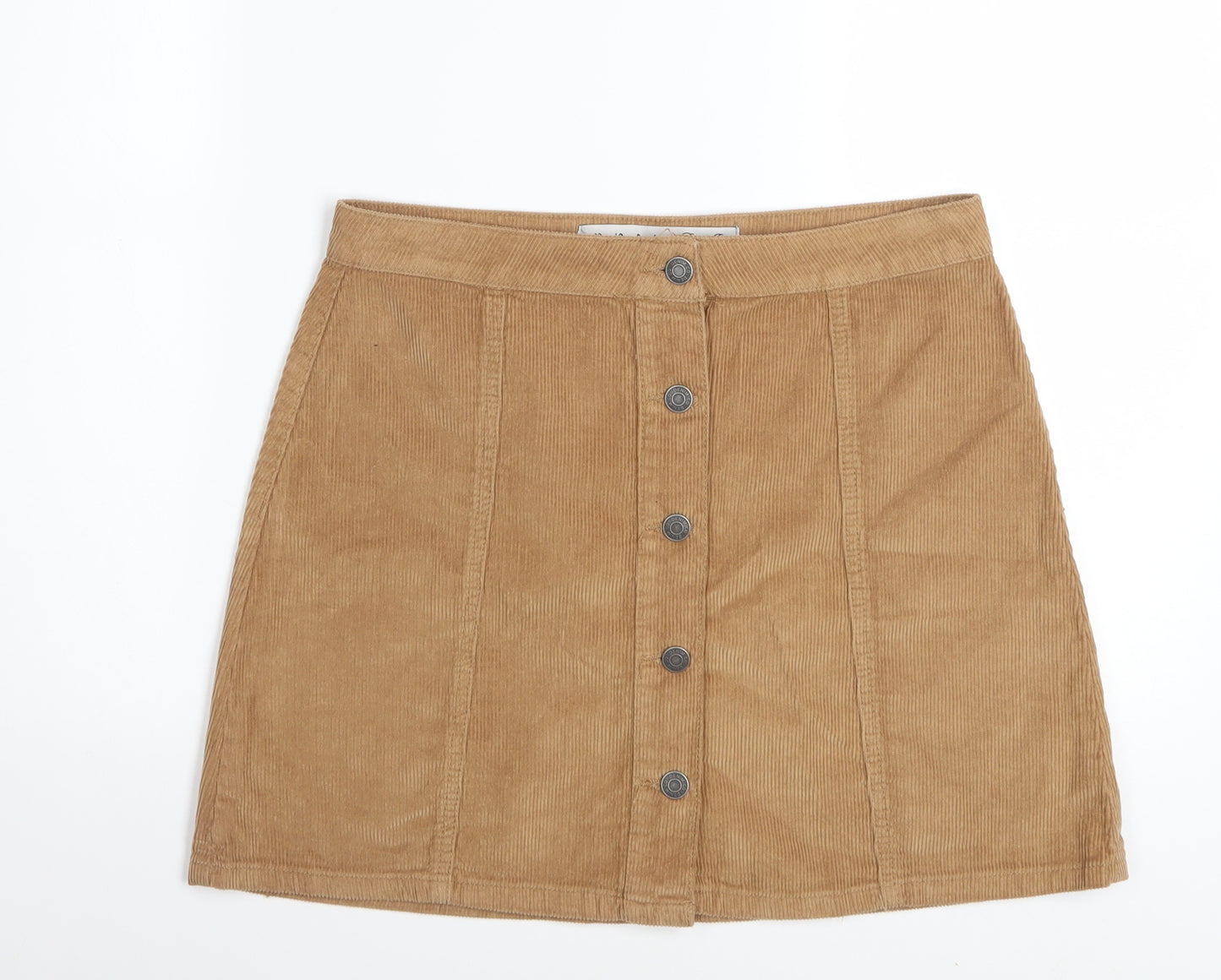 Denim Co. Women Beige Corduroy A-Line Button Skirt Size 12