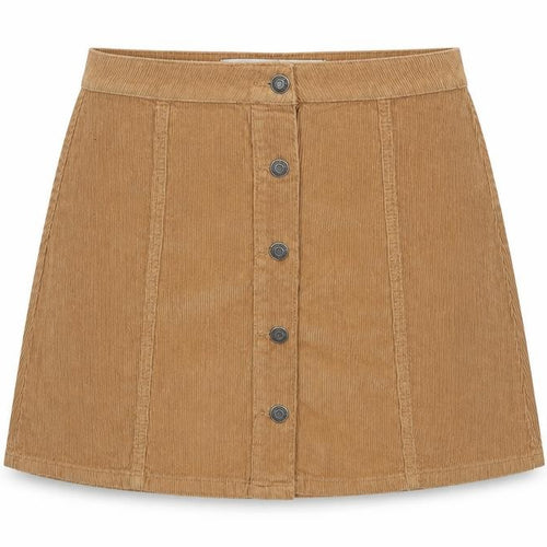 Denim Co. Women Beige Corduroy A-Line Button Skirt Size 12