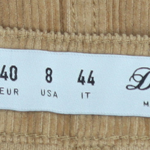 Denim Co. Women Beige Corduroy A-Line Button Skirt Size 12