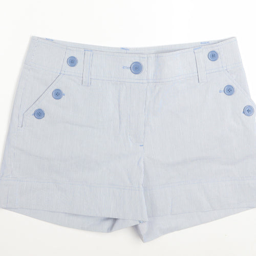 H&M Women Blue Striped Sailor Shorts Size 12 Cotton Blend