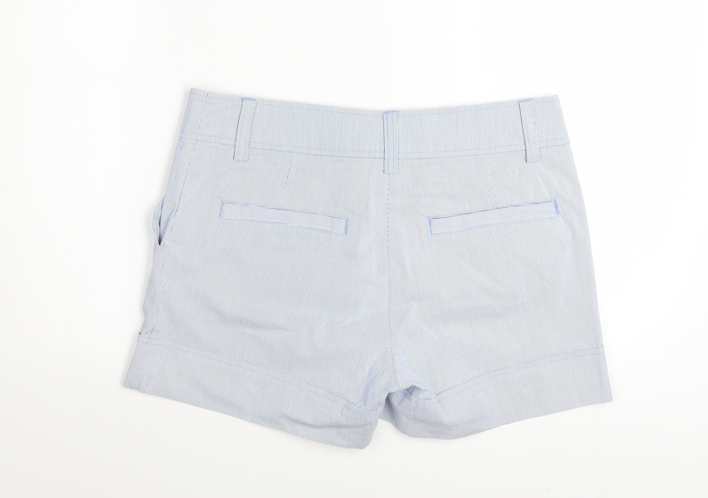 H&M Women Blue Striped Sailor Shorts Size 12 Cotton Blend