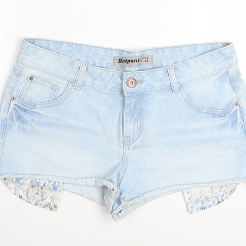 New Look Women Blue Denim Hot Pants Shorts Size 14