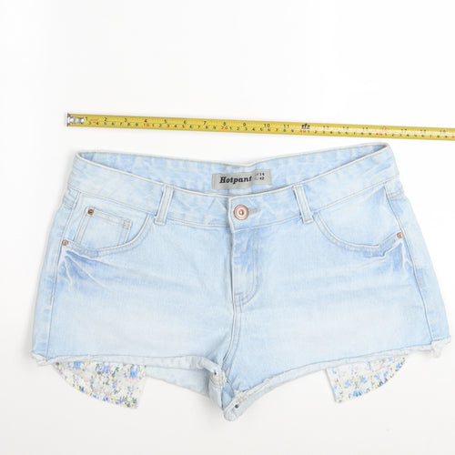 New Look Women Blue Denim Hot Pants Shorts Size 14