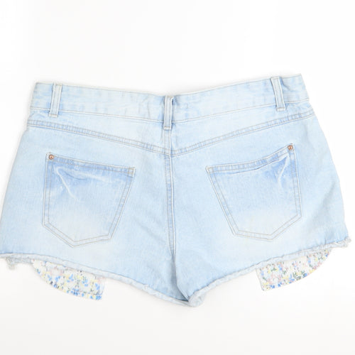 New Look Women Blue Denim Hot Pants Shorts Size 14