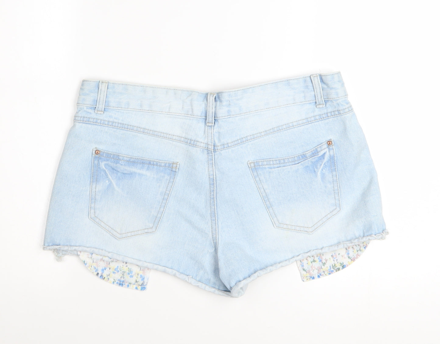 New Look Women Blue Denim Hot Pants Shorts Size 14