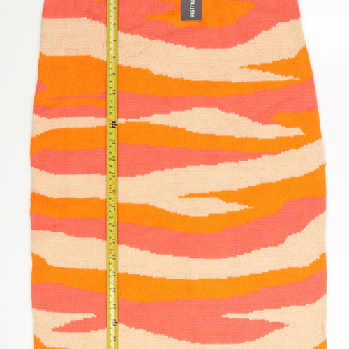 PrettyLittleThing Women’s Multicoloured Midi Knit Pencil Skirt Size L