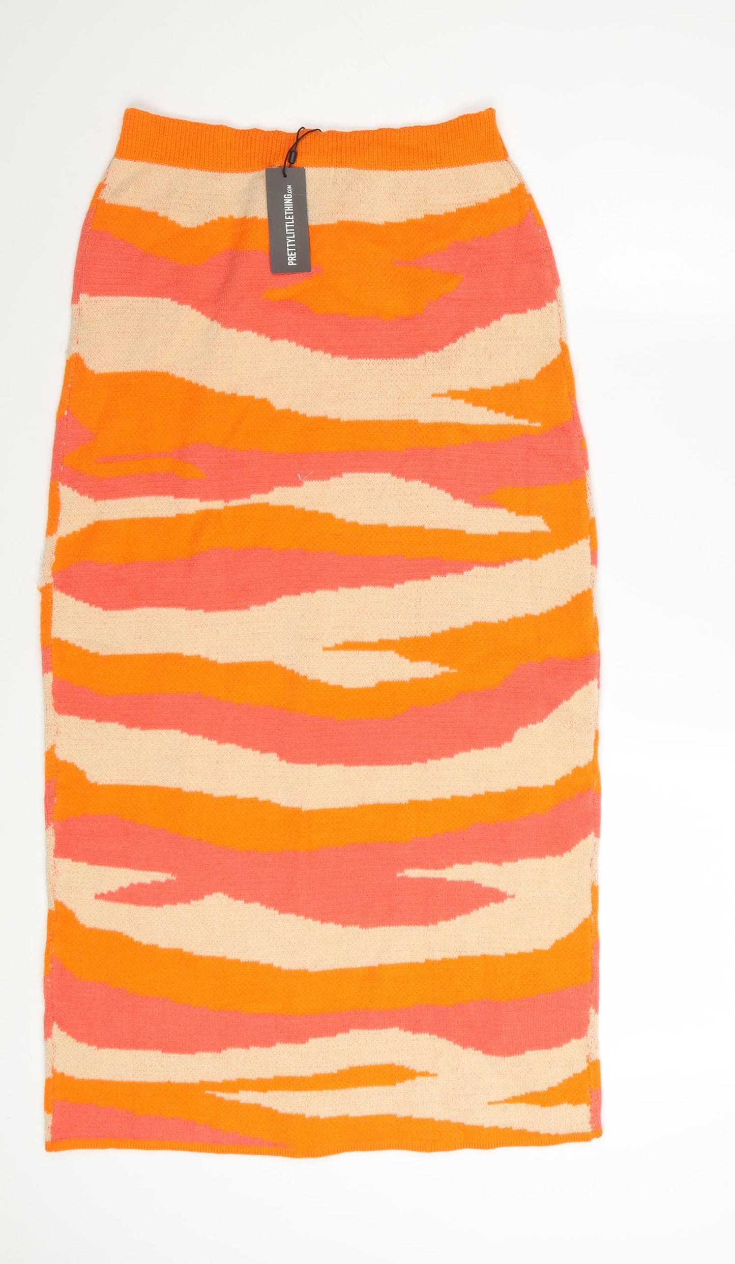 PrettyLittleThing Women’s Multicoloured Midi Knit Pencil Skirt Size L
