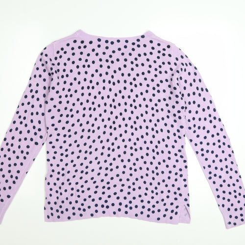 Marks and Spencer Women’s Lilac Polka Dot Jumper Size 14 Long Sleeve
