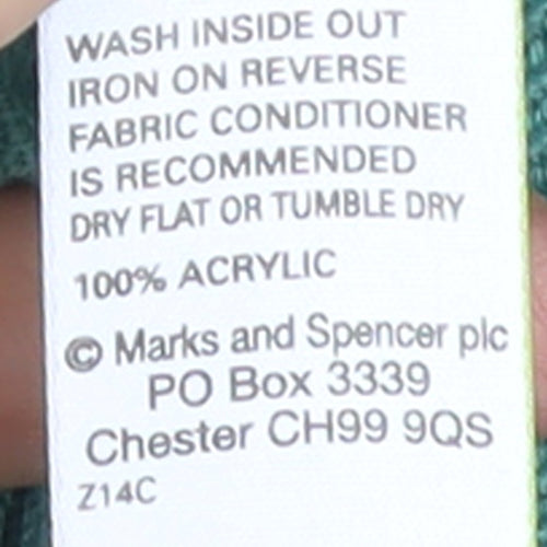 Marks and Spencer Women Green Size 14 Embroidered Cardigan