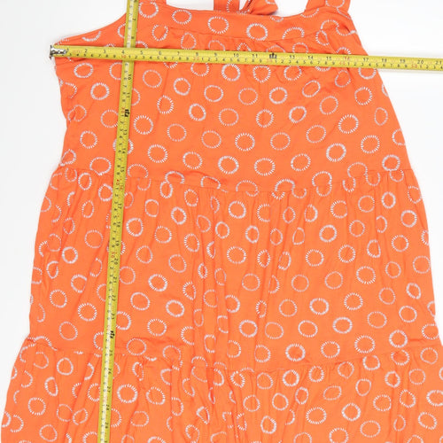 Next Women's Orange Polka Dot A-Line Sleeveless Dress Size 18