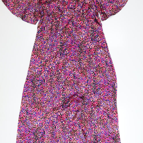 Girl In Mind Womens Multicoloured Leopard Midi Dress UK12