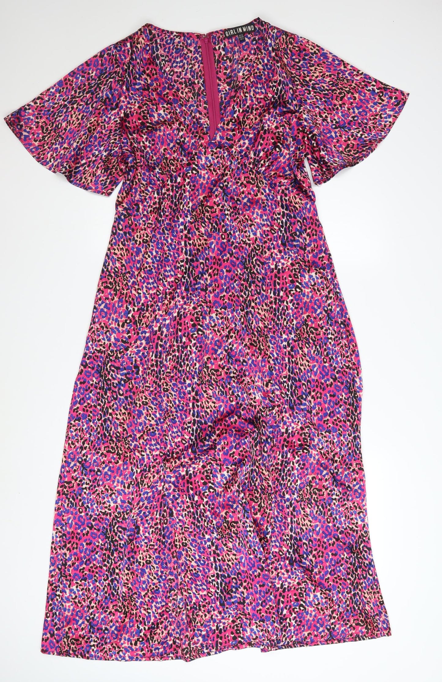 Girl In Mind Womens Multicoloured Leopard Midi Dress UK12