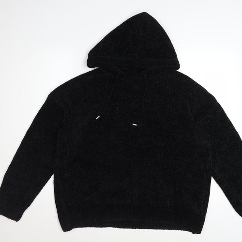 Primark Womens Black L Pullover Hoodie Soft Fleece Polyester