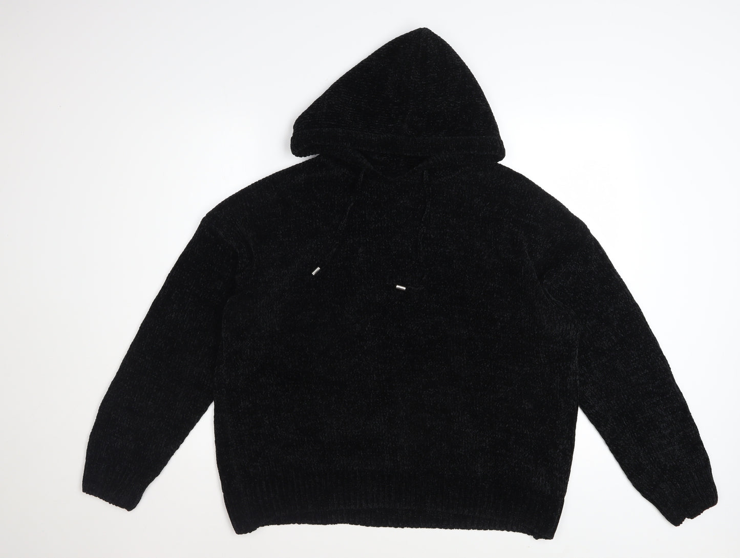 Primark Womens Black L Pullover Hoodie Soft Fleece Polyester
