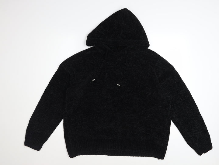Primark Womens Black L Pullover Hoodie Soft Fleece Polyester