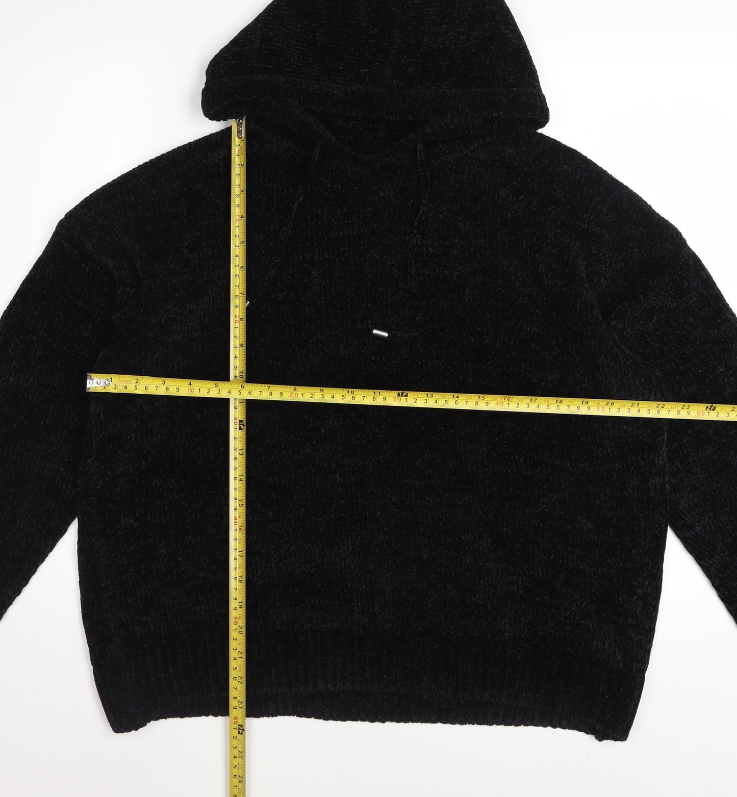Primark Womens Black L Pullover Hoodie Soft Fleece Polyester