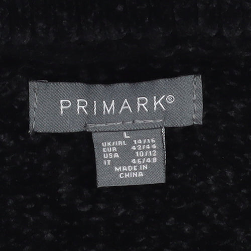 Primark Womens Black L Pullover Hoodie Soft Fleece Polyester
