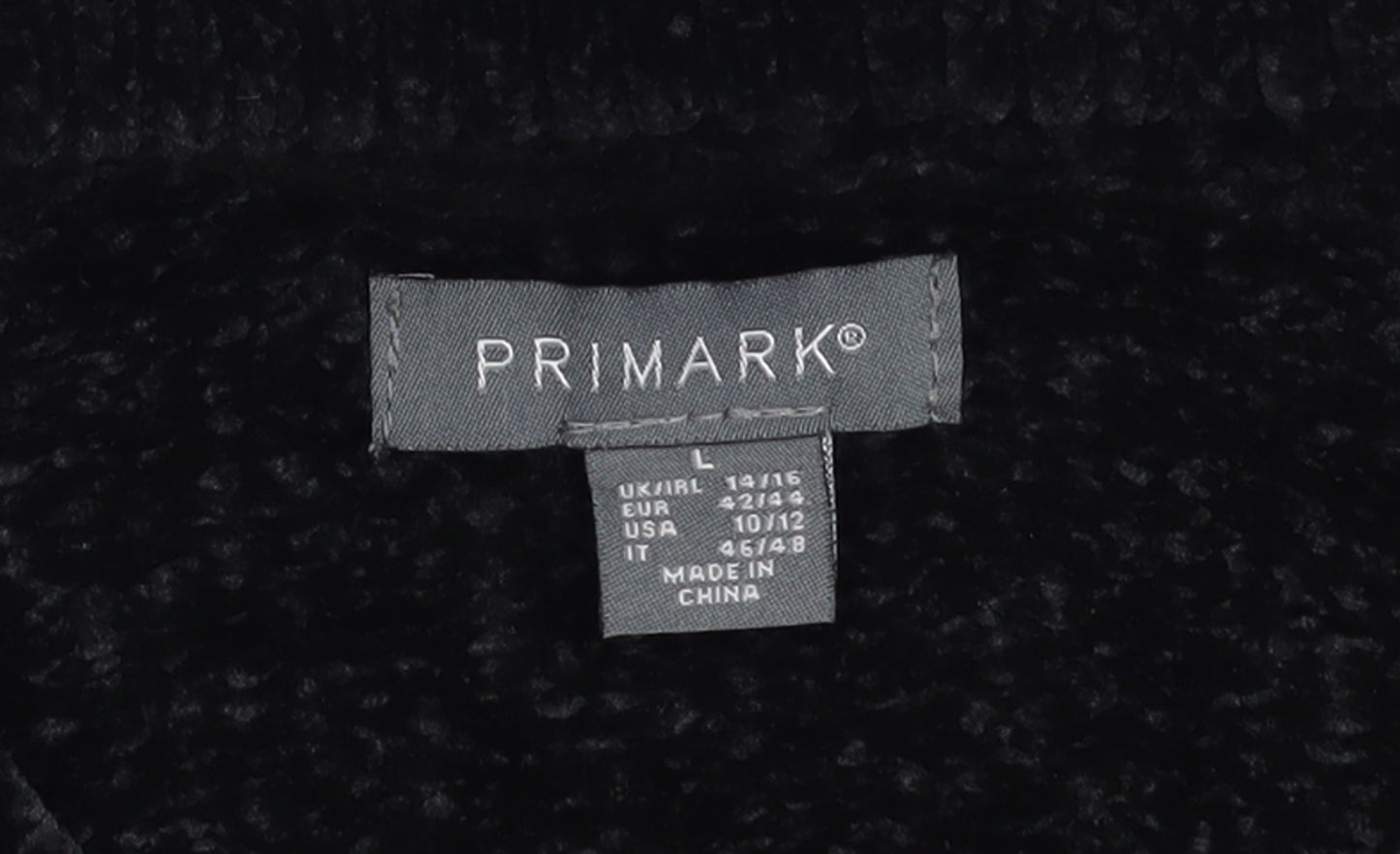 Primark Womens Black L Pullover Hoodie Soft Fleece Polyester