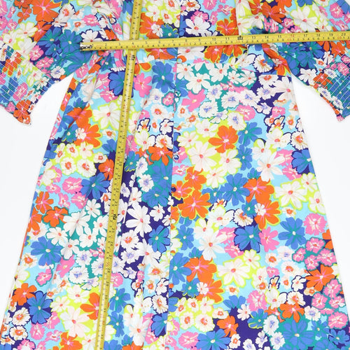 Studio Women’s Multicoloured Floral A-Line Midi Dress Size 16