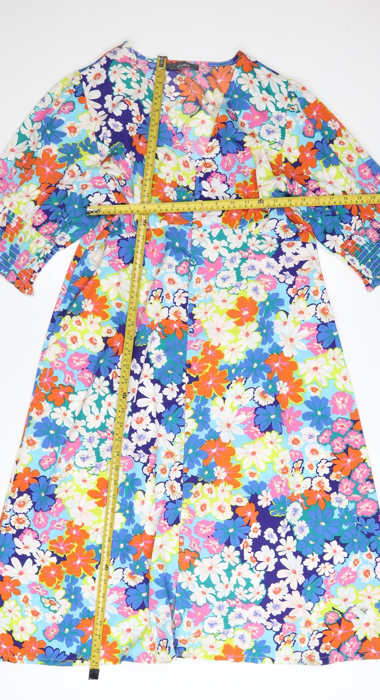 Studio Women’s Multicoloured Floral A-Line Midi Dress Size 16