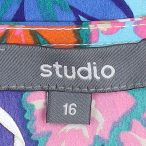 Studio Women’s Multicoloured Floral A-Line Midi Dress Size 16