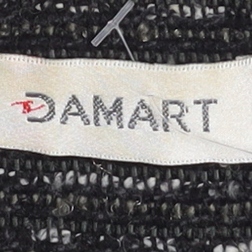 Damart Women’s Black Tweed Button Jacket Size 26 Lined Wool Blend