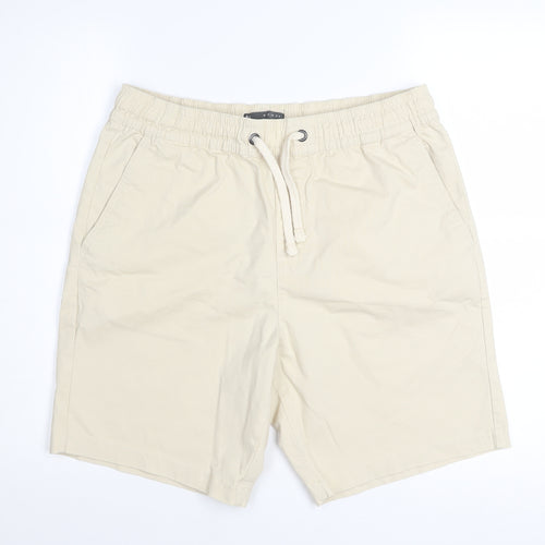 Denim Co. Men's Beige Chino Shorts M Relaxed Fit Drawstring Waist