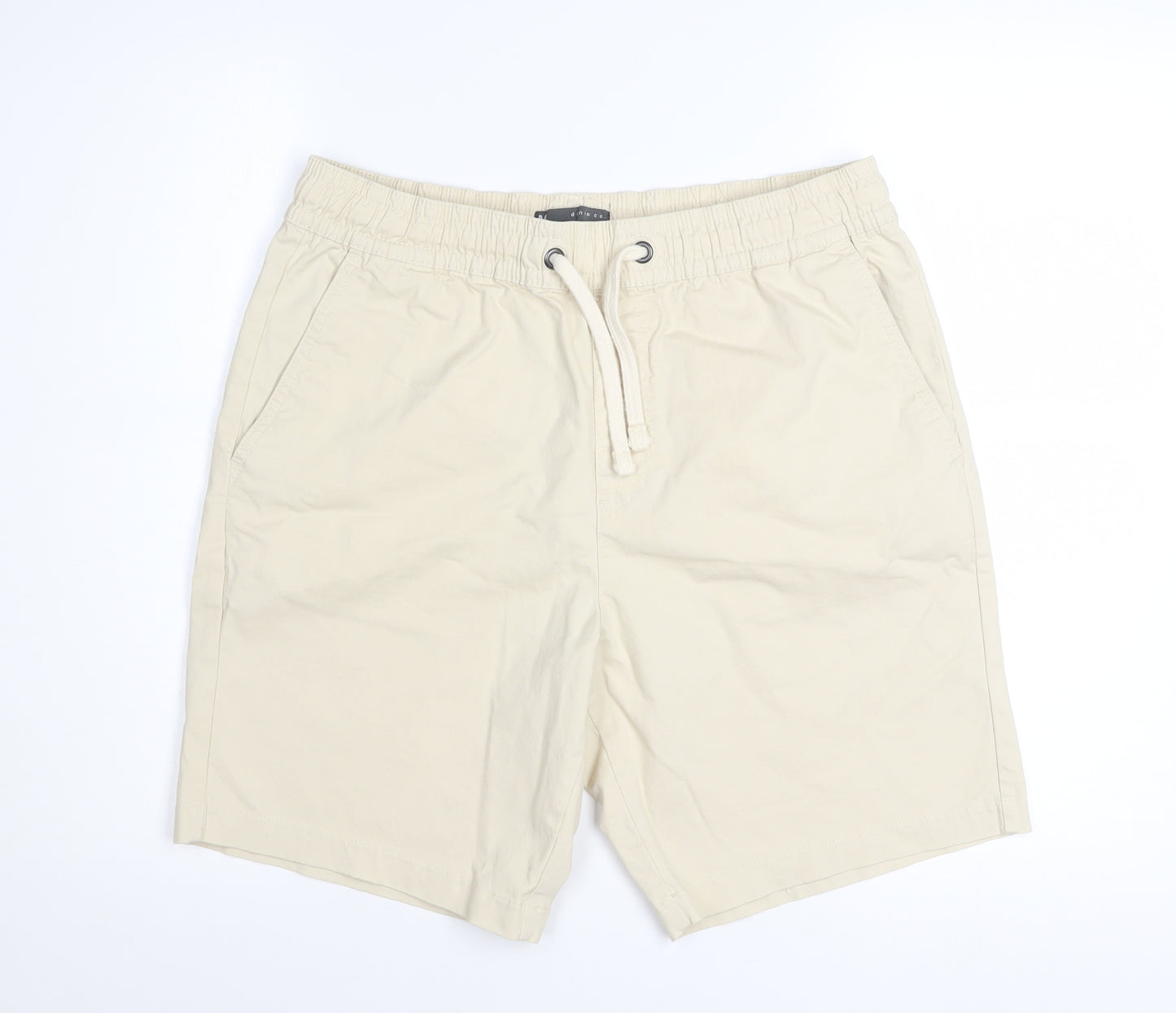 Denim Co. Men's Beige Chino Shorts M Relaxed Fit Drawstring Waist