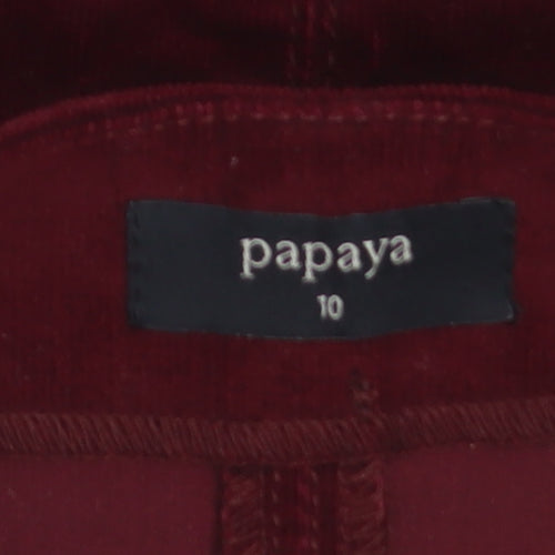 Papaya Women Red Corduroy Button Short Pencil Skirt Size 10