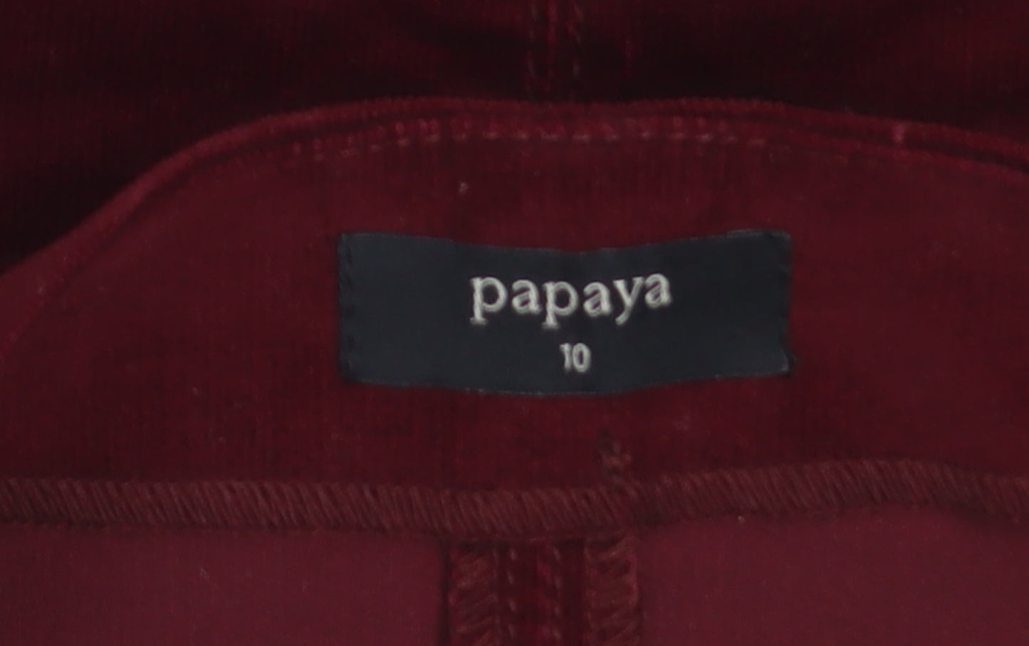 Papaya Women Red Corduroy Button Short Pencil Skirt Size 10