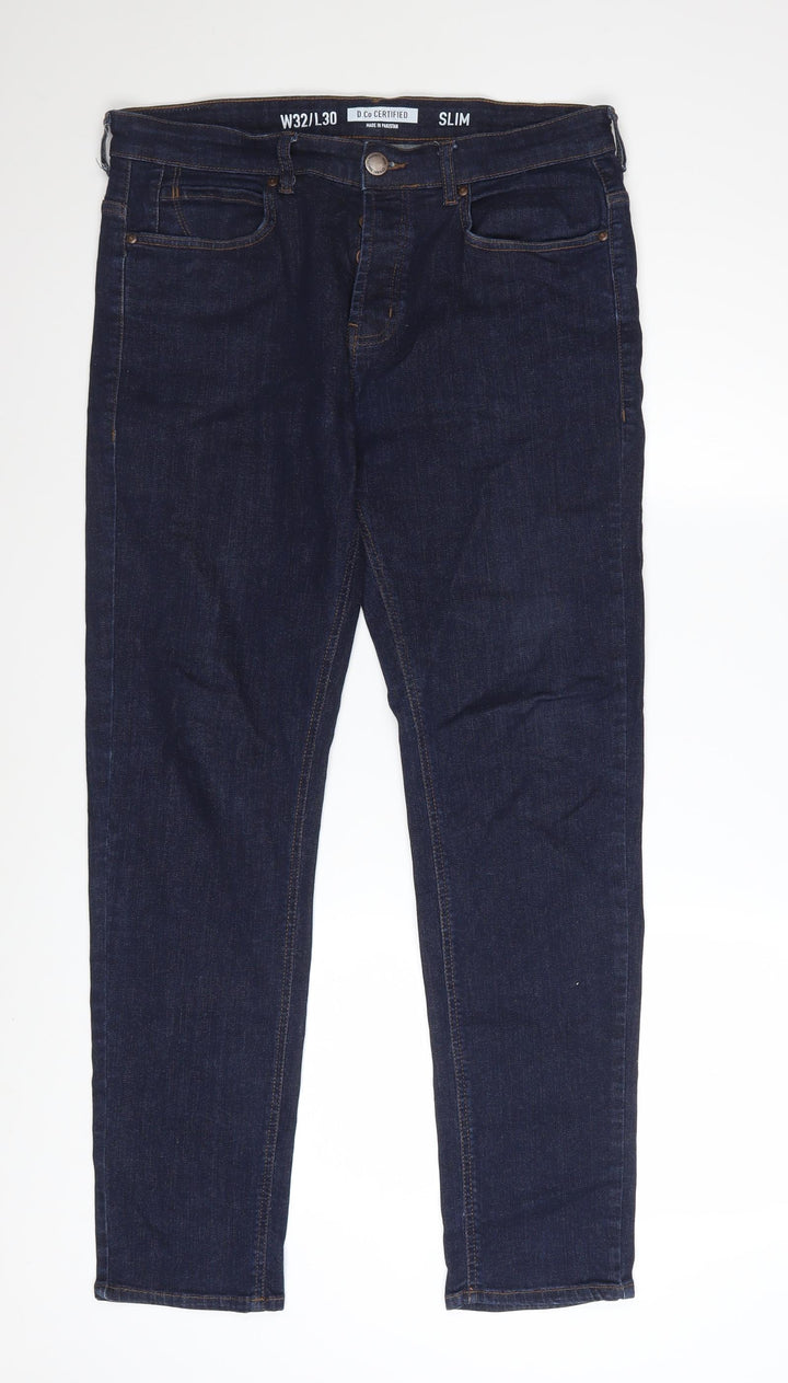 D.Co Certified Mens Blue Slim Fit Jeans W32 L30 Denim