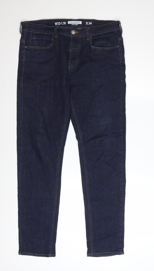 D.Co Certified Mens Blue Slim Fit Jeans W32 L30 Denim