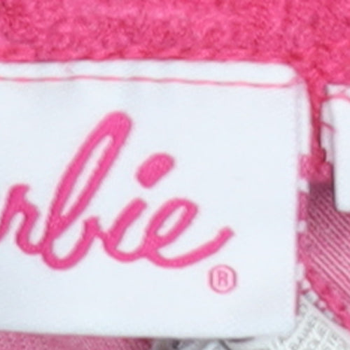Barbie Women’s Pink Terry Shorts L Casual Drawstring Logo Comfort