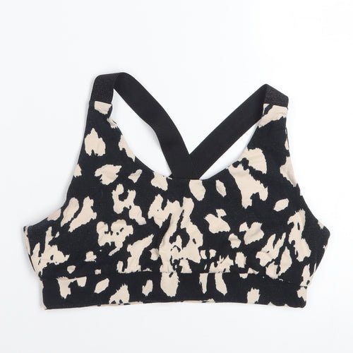 Mint Velvet Women's Black Animal Print Racerback Cotton Tank Top L