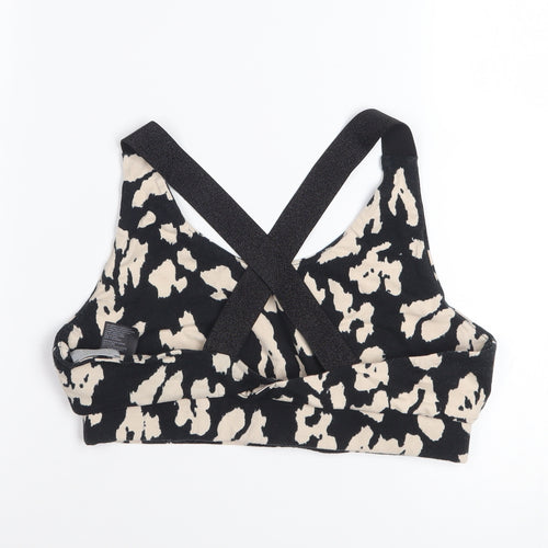 Mint Velvet Women's Black Animal Print Racerback Cotton Tank Top L