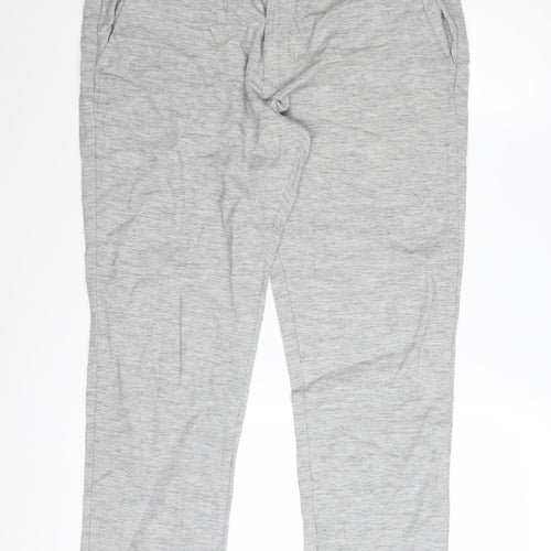 ACW85 Men's Grey Slim Fit Chino Trousers 34S Cotton Linen