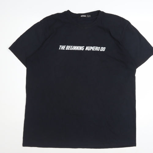 Missguided Women's Black Cotton Short Sleeve T-Shirt Size M