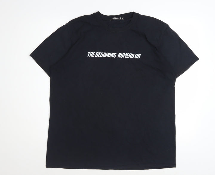 Missguided Women's Black Cotton Short Sleeve T-Shirt Size M