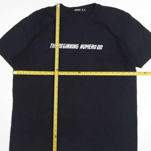Missguided Women's Black Cotton Short Sleeve T-Shirt Size M