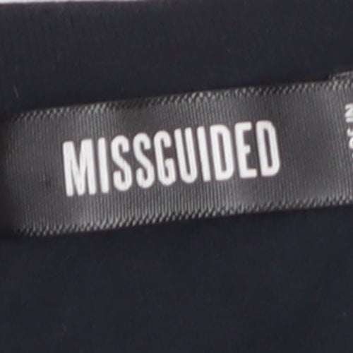 Missguided Women's Black Cotton Short Sleeve T-Shirt Size M