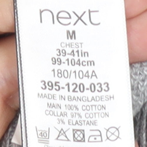 Next Men’s Grey V-Neck Cotton Pullover Jumper Size M