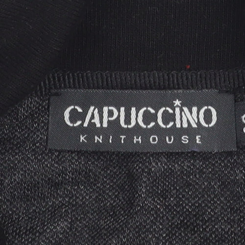 Capuccino Knithouse Women's Black Geometric Roll Neck Sleeveless Knit Top Size 10
